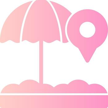 Beach Umbrella Solid Multi Gradient Icon vector