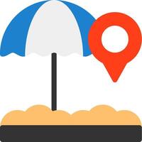 Beach Umbrella Flat Icon vector