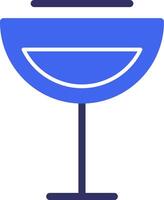 vino vaso sólido dos color icono vector