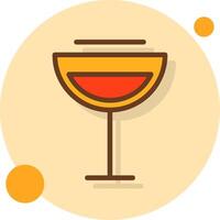 Wine Glass Filled Shadow Circle Icon vector