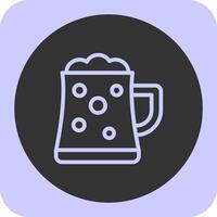 Beer Mug Linear Round Icon vector