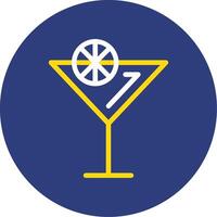 Cocktail Dual Line Circle Icon vector