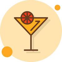 Cocktail Filled Shadow Circle Icon vector