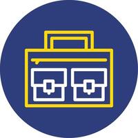 Briefcase Dual Line Circle Icon vector