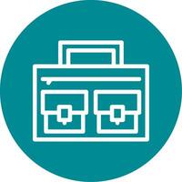 Briefcase Outline Circle Icon vector