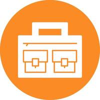 Briefcase Glyph Circle Icon vector