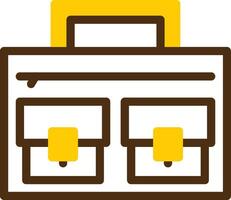 Briefcase Yellow Lieanr Circle Icon vector