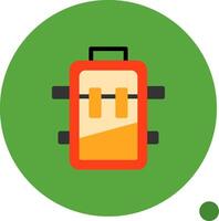Backpack Flat Shadow Icon vector
