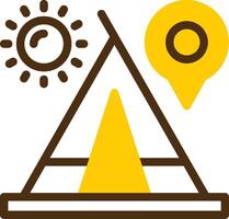 Tent Yellow Lieanr Circle Icon vector