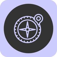 Compass Linear Round Icon vector