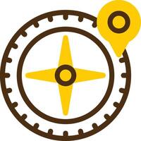 Compass Yellow Lieanr Circle Icon vector