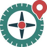 Compass Line Two Color Icon vector