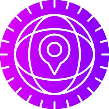 globo sólido multi degradado icono vector