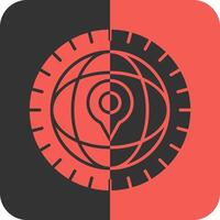 Globe Red Inverse Icon vector
