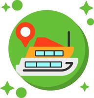 Cruise Ship Tailed Color Icon vector