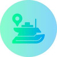 Yacht Gradient Circle Icon vector