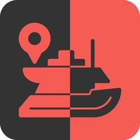 Yacht Red Inverse Icon vector