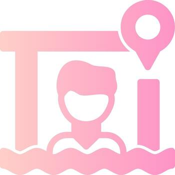 Swimming Solid Multi Gradient Icon vector