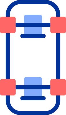 Skateboard Color Filled Icon