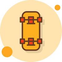 Skateboard Filled Shadow Circle Icon vector