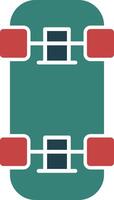 Skateboard Glyph Two Color Icon vector