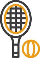 icono de dos colores de la línea de tenis vector