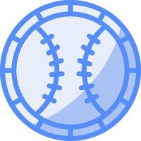 béisbol línea lleno azul icono vector