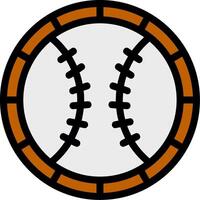 icono lleno de línea de béisbol vector