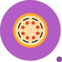 Pizza plano sombra icono vector