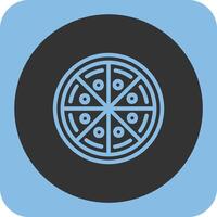 Pizza Linear Round Icon vector