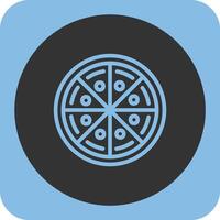 Pizza Linear Round Icon vector