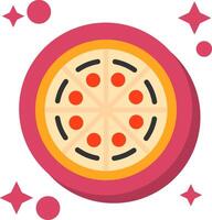 Pizza cola color icono vector