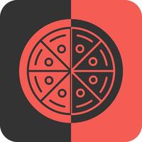 Pizza rojo inverso icono vector