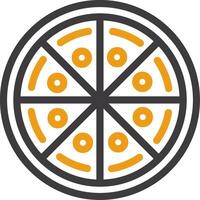 icono de dos colores de la línea de pizza vector