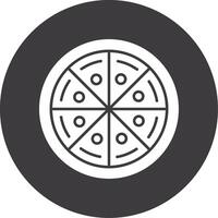 icono de círculo de glifo de pizza vector