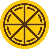 Pizza Yellow Lieanr Circle Icon vector