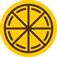 Pizza amarillo mentir circulo icono vector