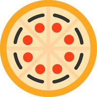 icono de pizza plana vector