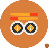 Sushi plano sombra icono vector