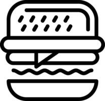 icono de línea de hamburguesa vector