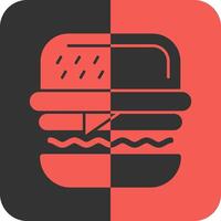 Burger Red Inverse Icon vector