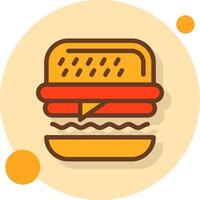 Burger Filled Shadow Circle Icon vector