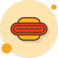 Hot Dog Filled Shadow Circle Icon vector