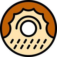 rosquilla línea lleno icono vector