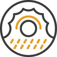 donut line icono de dos colores vector