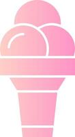 Ice Cream Cone Solid Multi Gradient Icon vector