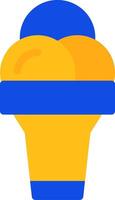 Ice Cream Cone Flat Two Color Icon vector