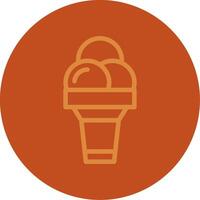 Ice Cream Cone Line Multi color Icon vector