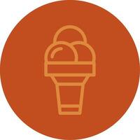 Ice Cream Cone Line Multi color Icon vector