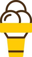 Ice Cream Cone Yellow Lieanr Circle Icon vector